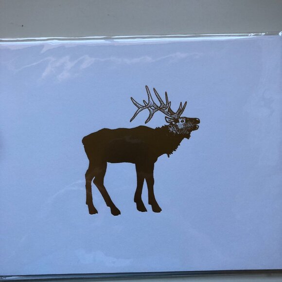 Gold Foil Wolf & Elk Print scandinavian art modern nordic folk nature silhouette - Picture 8 of 14